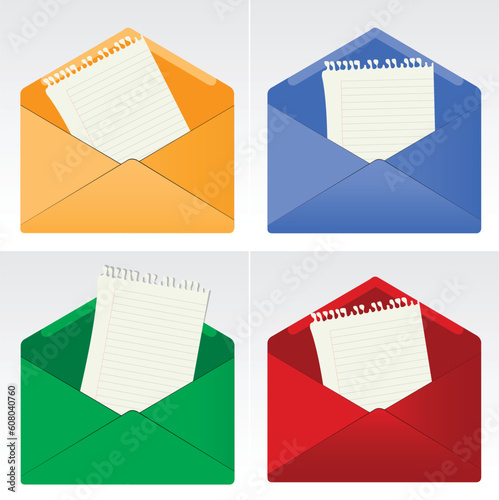 vector set of envelopes