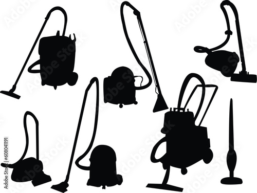 vacuum cleaner silhouette - vector