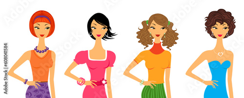 Four different style girls