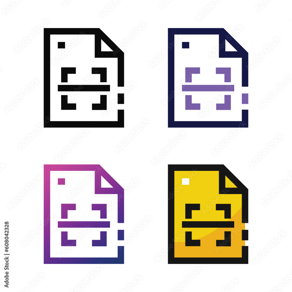Scan file icon design in four variation color Scan file icon design in four variation color