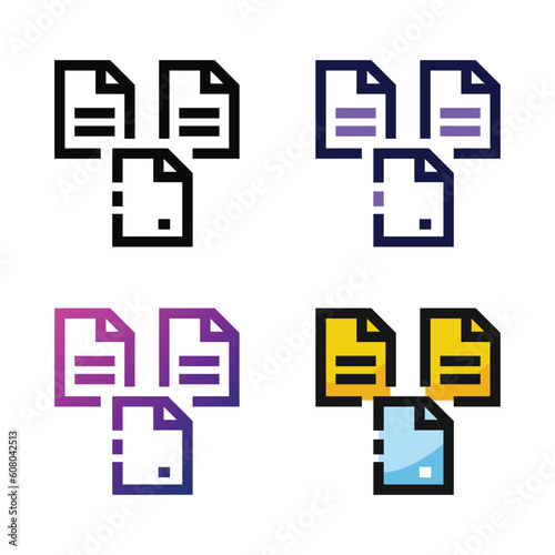 Marge file icon design in four variation color