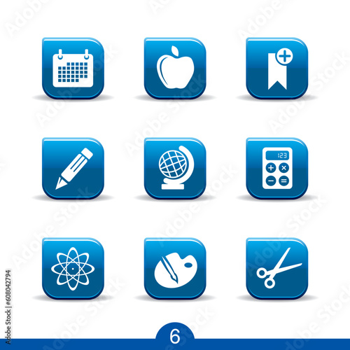 Set of nine education web icons from series