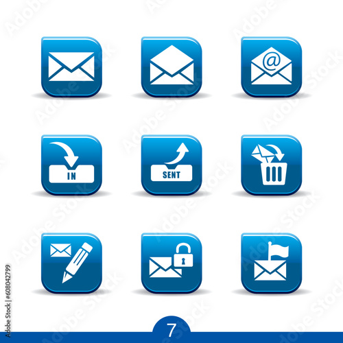 Set of nine mail web icons from series