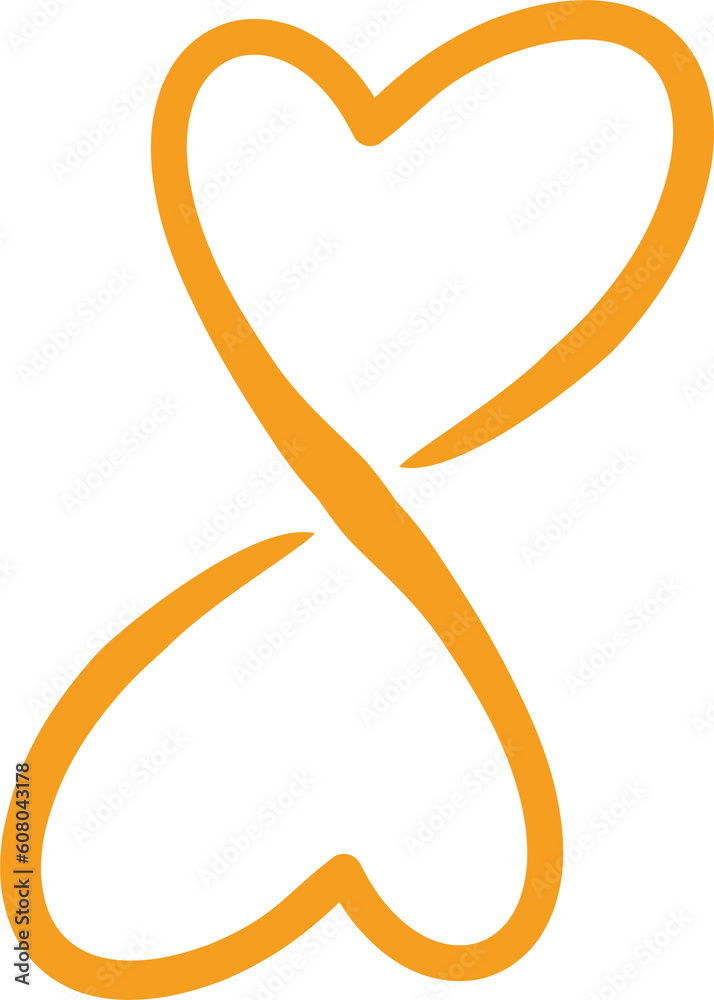 Heart orange infinity shape 2023053018