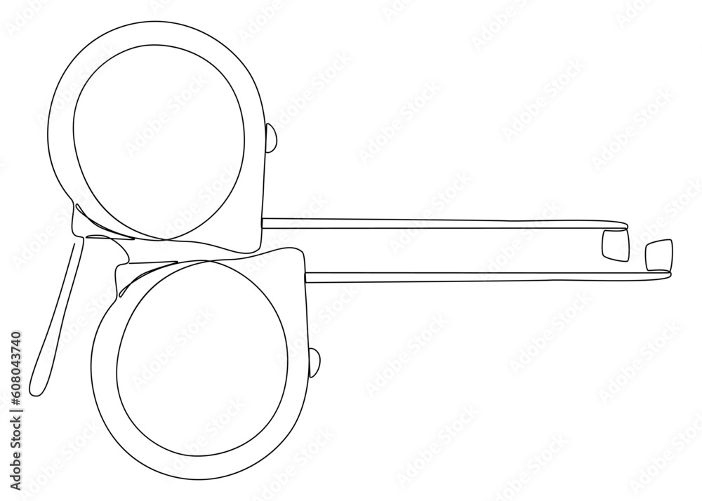 One continuous line of Ruler tape. Thin Line Illustration vector concept. Contour Drawing Creative ideas. One continuous line of Ruler tape. Thin Line Illustration vector concept. Contour Drawing Creative ideas.
