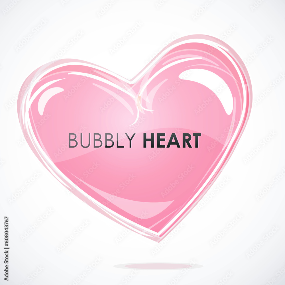 illustration of bubbly heart on isolated background