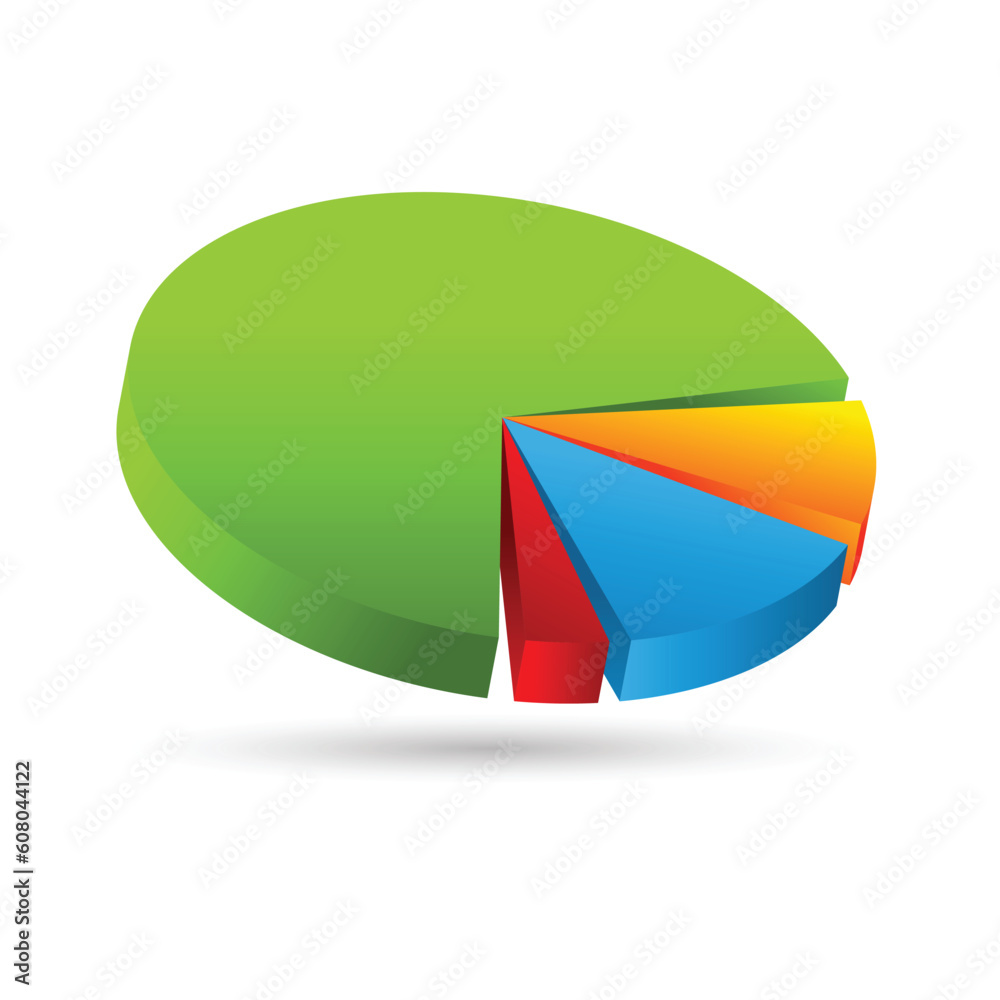 illustration of pie chart on white background illustration of pie chart on white background