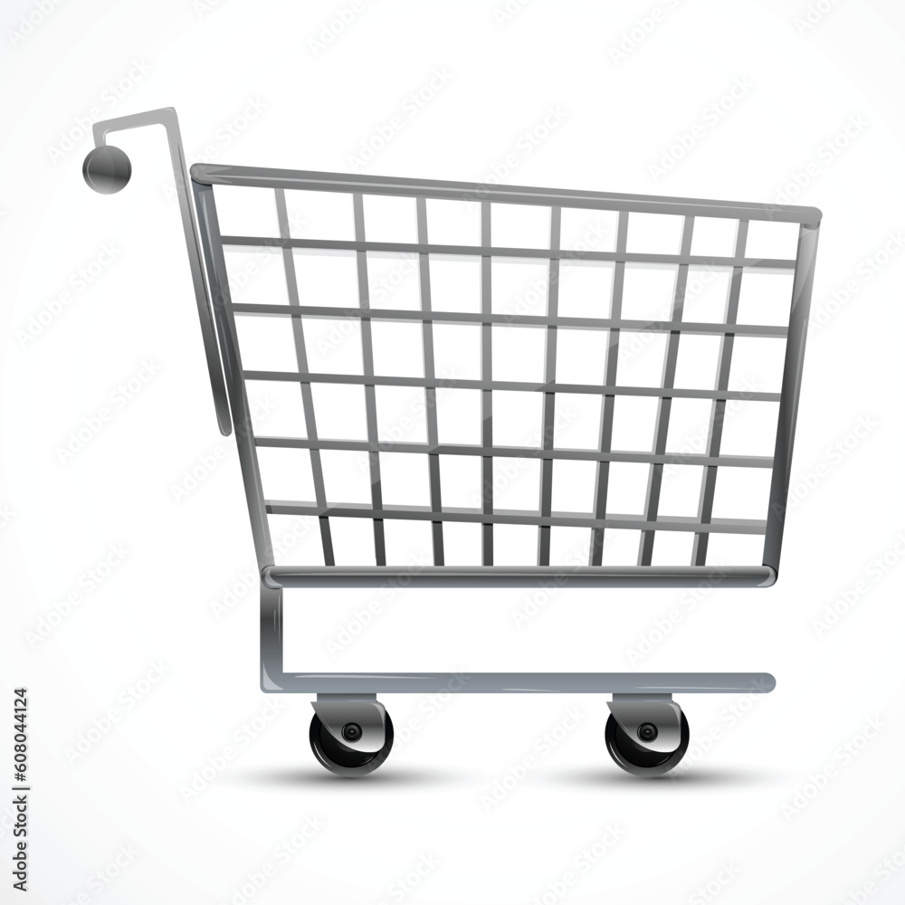 illustration of shopping trolley on white background illustration of shopping trolley on white background
