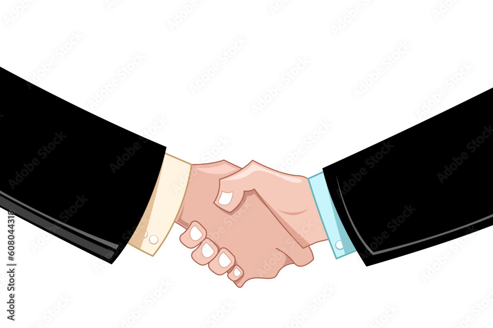 illustration of business deal with hands on white background illustration of business deal with hands on white background