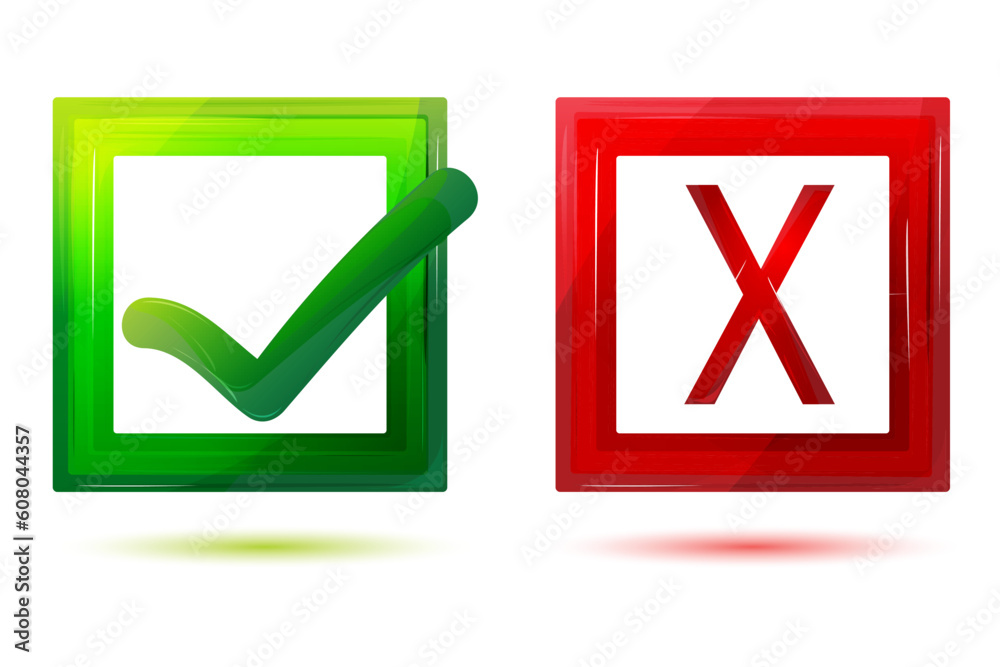 illustration of yes & no sign on white background illustration of yes & no sign on white background