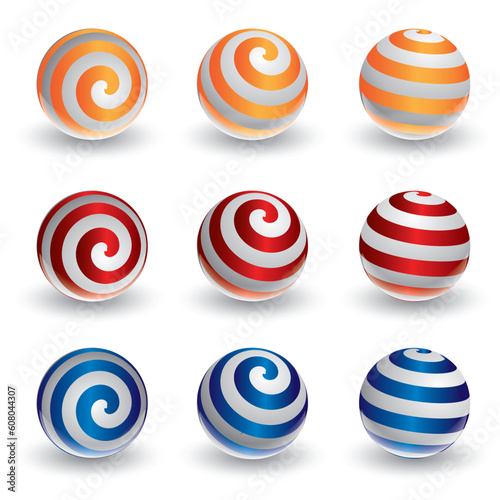 Abstract spiral ball in 3d vector format