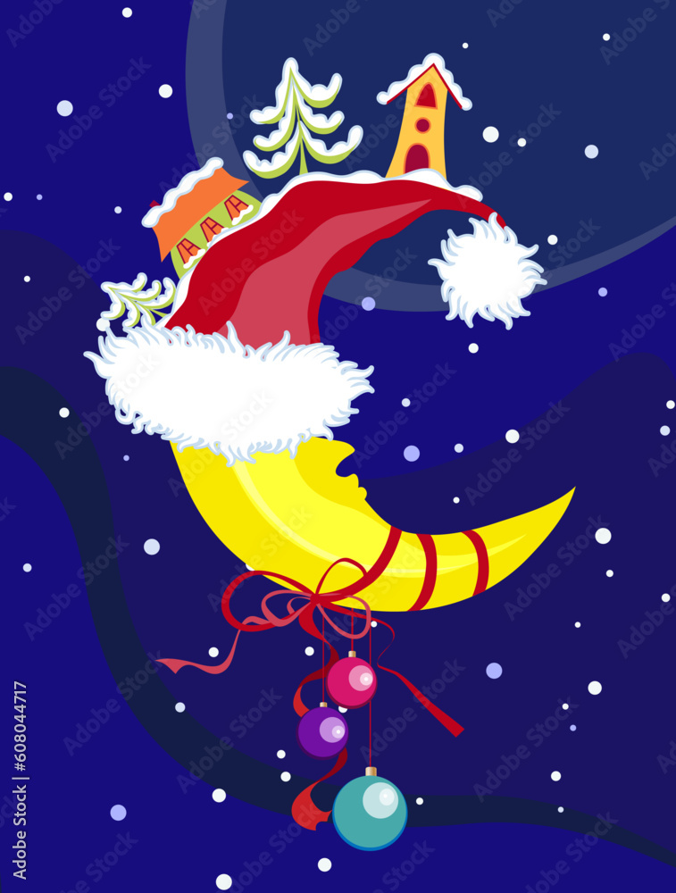 Vector Christmas & New-Year's moon