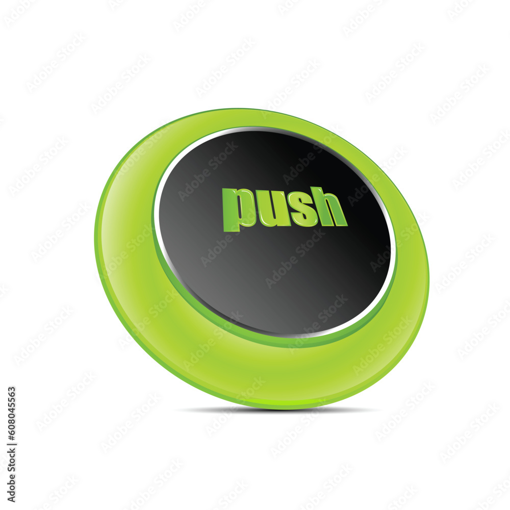 illustration of push button on white background illustration of push button on white background