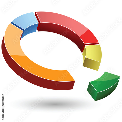 illustration of colorful pie chart on white background