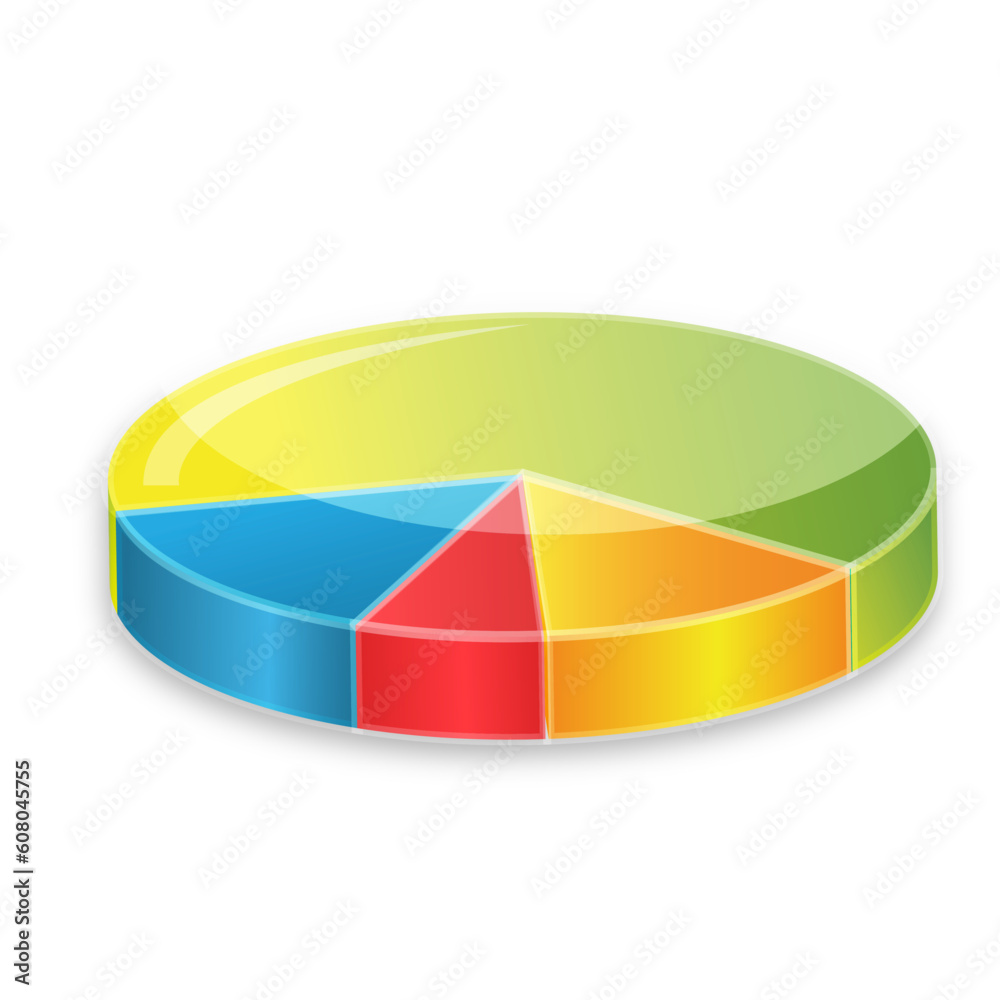 Obraz premium illustration of colorful pie chart on white background