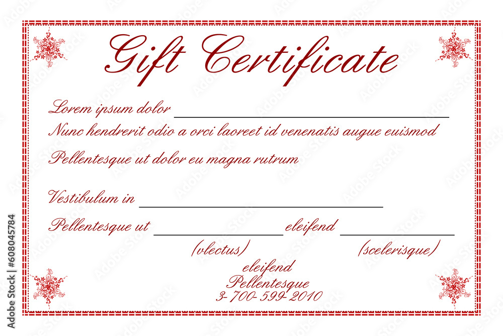 illustration of gift certificate on white background illustration of gift certificate on white background