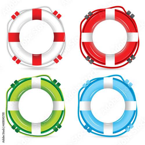 illustration of lifebuoy signs on white background