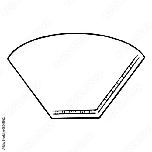 モノクロ　手描きのペーパーフィルター
