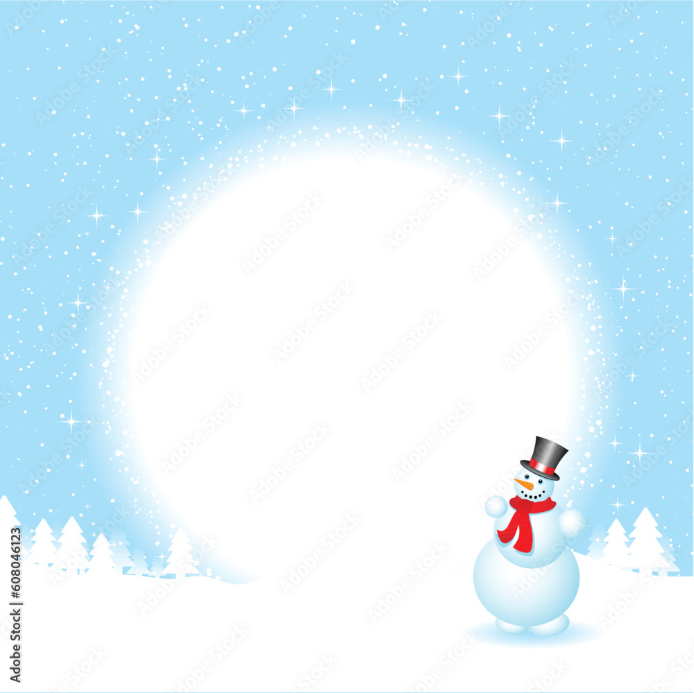 A Happy snowman on a winters night A Happy snowman on a winters night