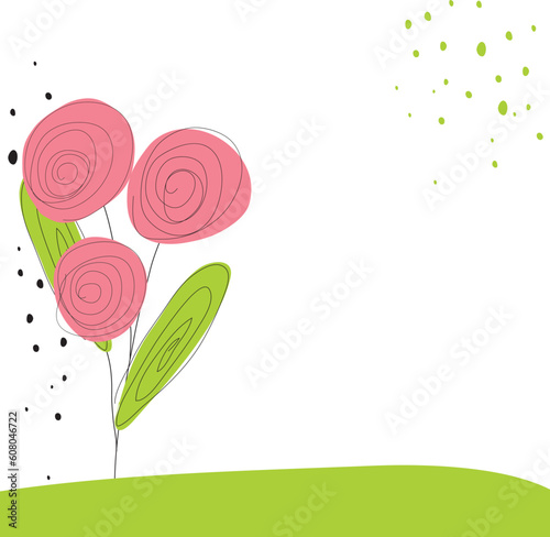 Colourful Spring flowers background. Vector illustration