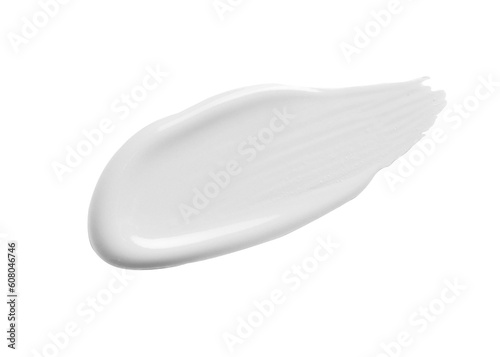 Pure White cosmetic face creme, body lotion, moisturiser smear swipe. Skin care product smudge swatch isolated on transparent background. BB CC cream texture