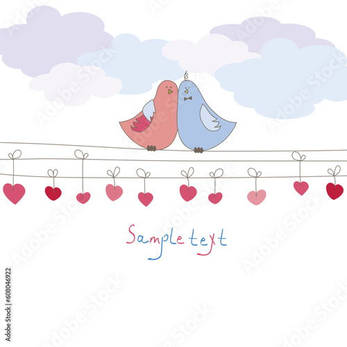 Two birds. vector illustration
