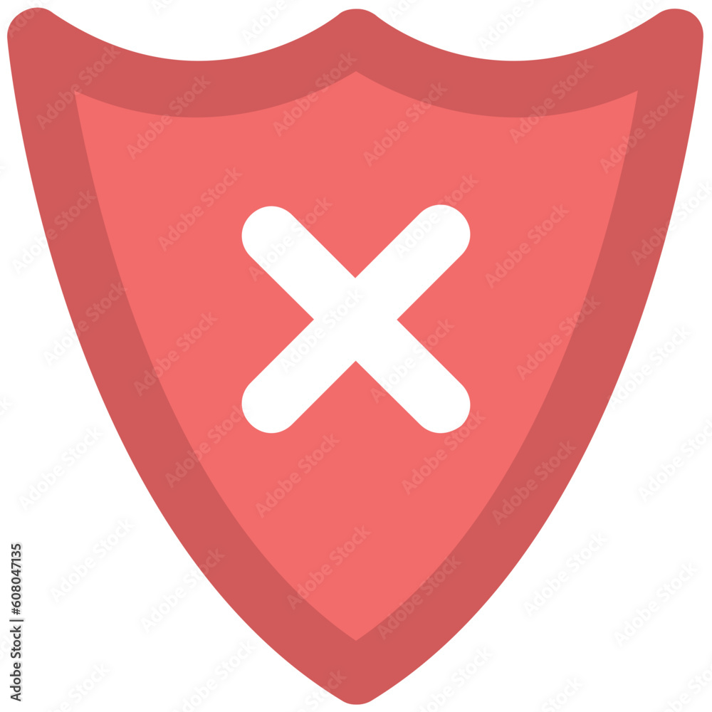 Fototapeta premium Shield with cross, icon of not protected