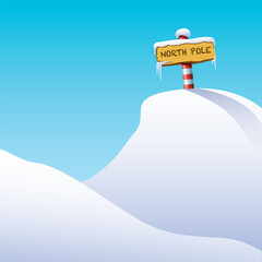 Gordijnen Koraalgroen Vector illustration of North pole landscape  © Designpics
