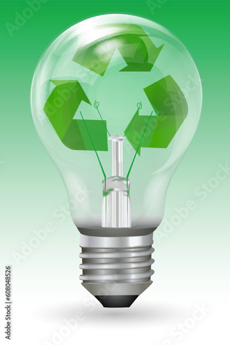 illustration of recycle bulb on white background
