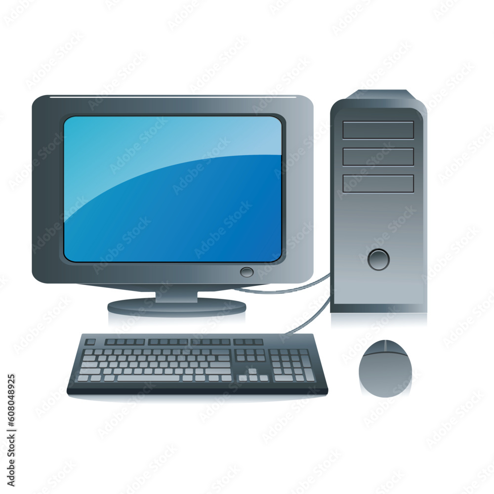 illustration of computer on white background illustration of computer on white background
