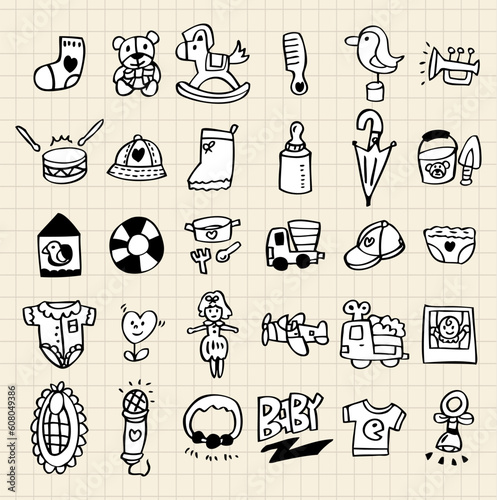 hand draw baby element