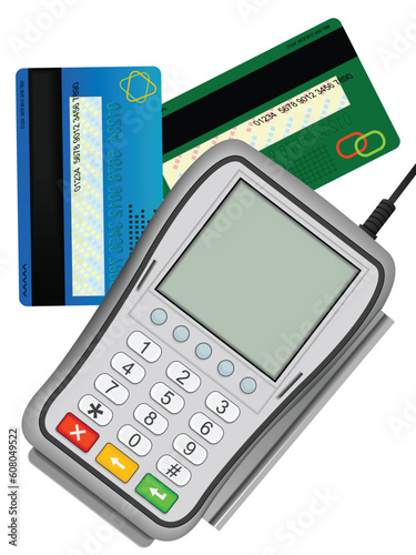 The input reader of credit cards for the clearing settlement in shop