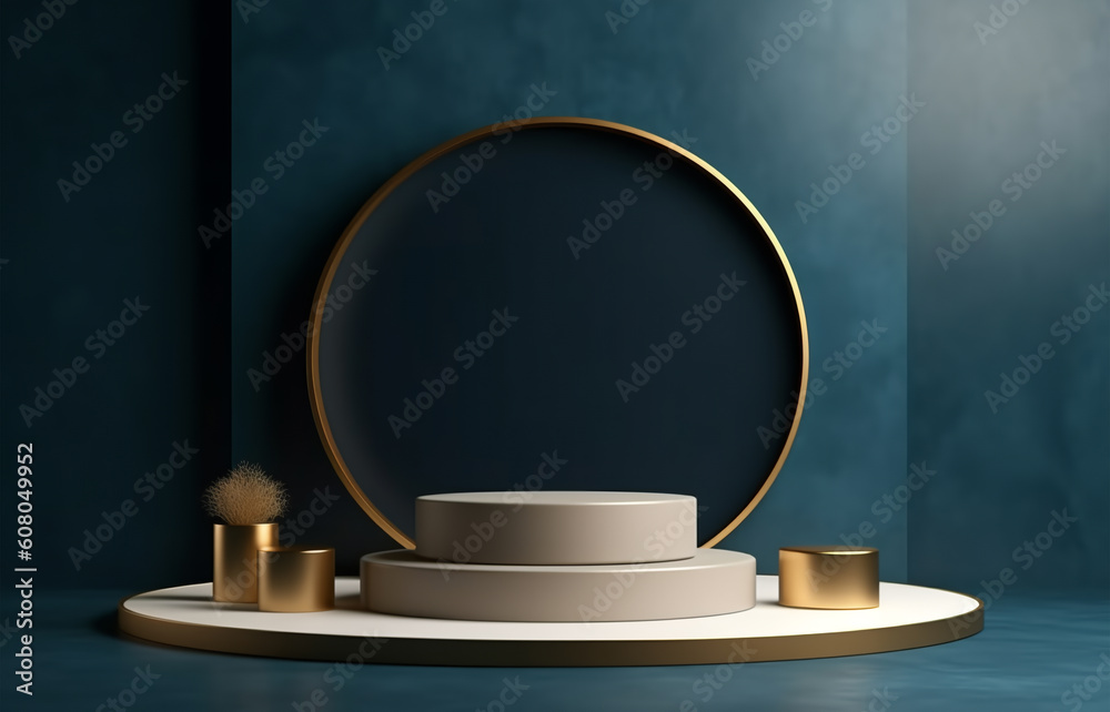 podium view with luxury background, generative ai