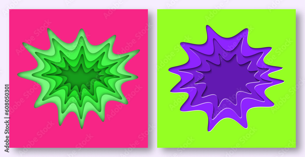 Obraz premium Paper cut waves abstract background.