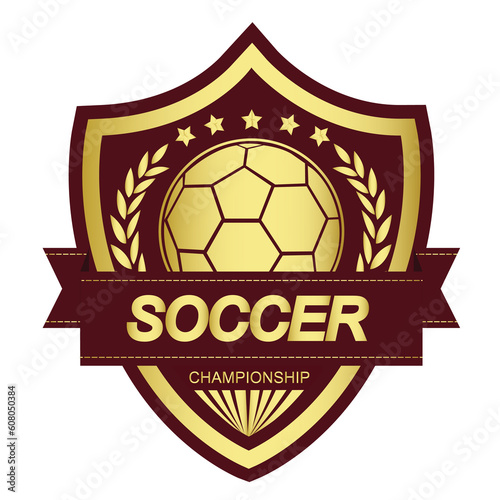 Illustration of golden soccer symbol.It's winner concept