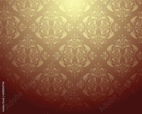 Seamless damask vector wallpaper