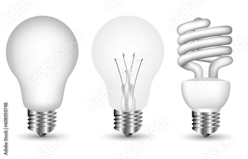Collection of vector light bulbs