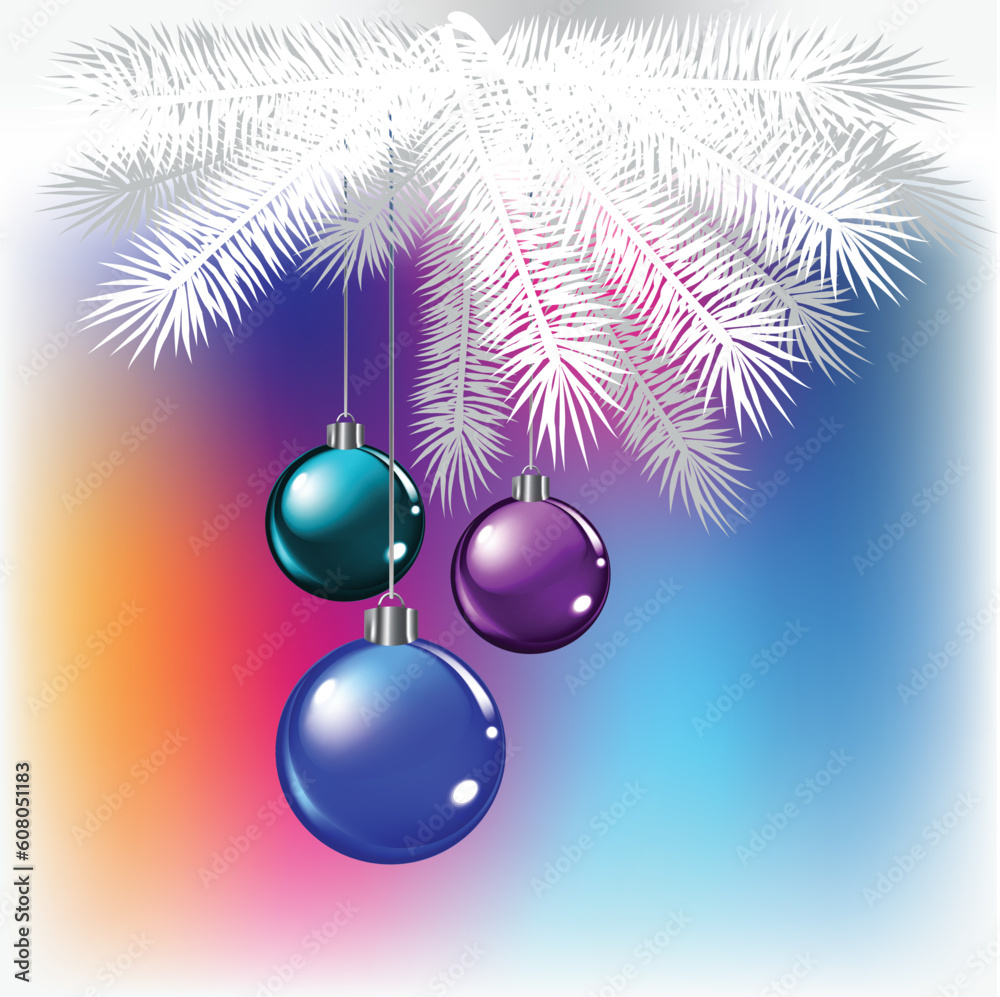 Obraz premium Christmas balls on a colored background