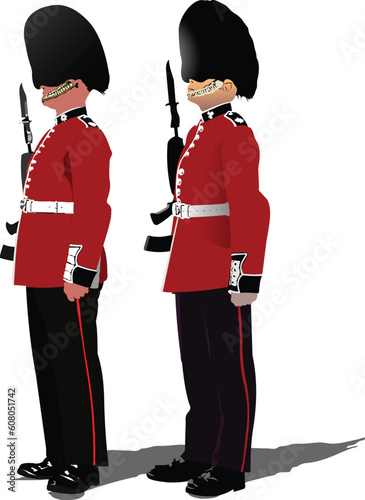 Vector image of guards isolated on white