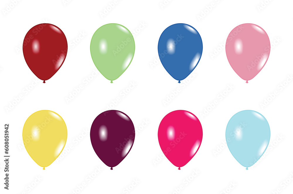Set balloons are isolated on white background. Vector Set balloons are isolated on white background. Vector