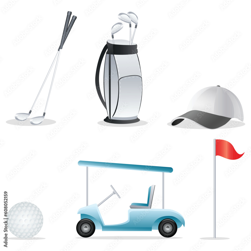 illustration of golf elements on an isolated background illustration of golf elements on an isolated background