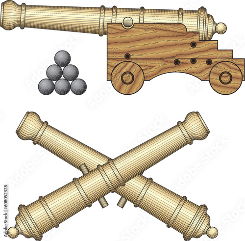 Retro cannon vector