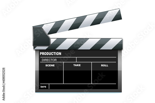 illustration of clapper board on isolated background