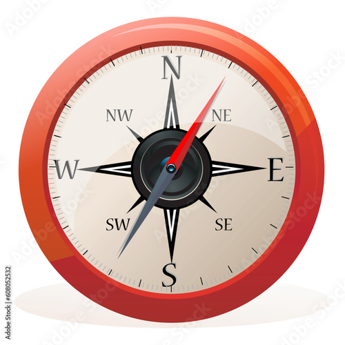 illustration of compass on isolated background