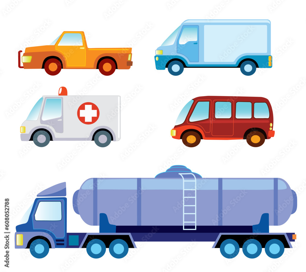 Set of various funny toy cars - vector illustration Set of various funny toy cars - vector illustration