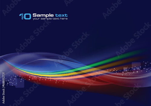 Abstract vector wave on navy background