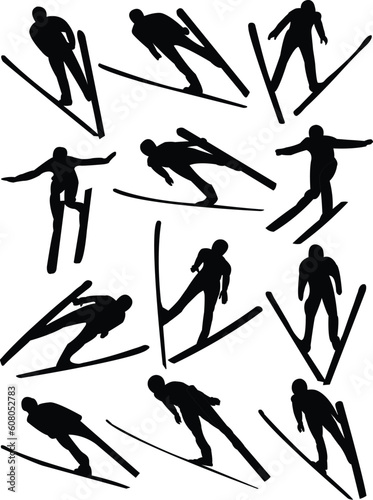 ski jumping collection - vector