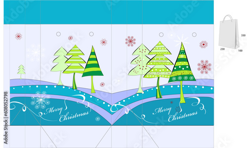 Template for christmas bag design