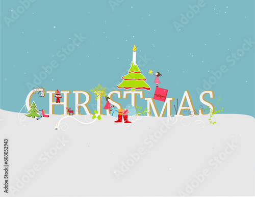 christmas letters decorated with cute design and seasonal elements