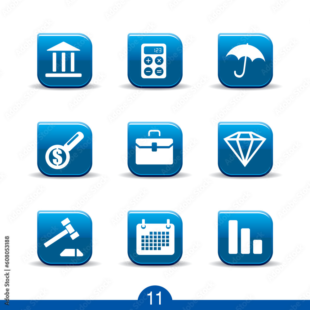 Set of nine finance web icons from series Set of nine finance web icons from series